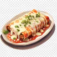 Free PSD new mexican flat enchiladas isolated on transparent background