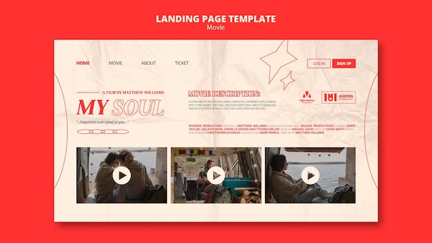 Free PSD new movie landing page template