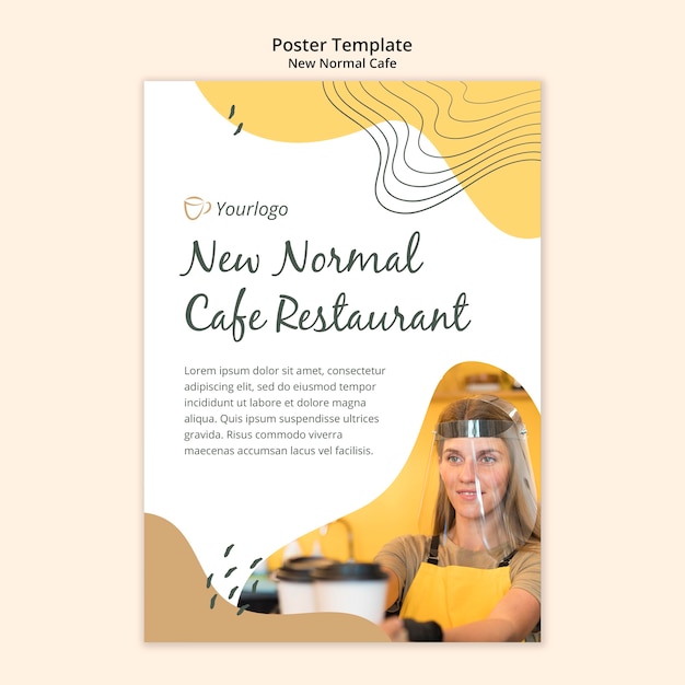 Free PSD new normal cafe poster template