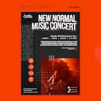 Free PSD new normal music concert print template