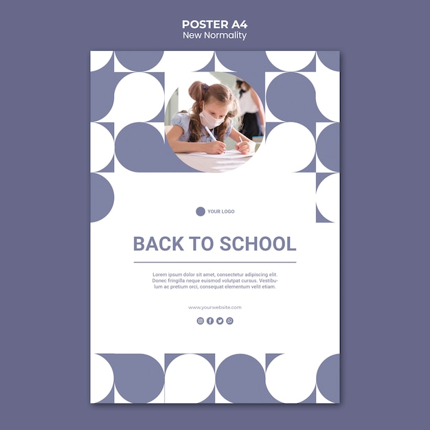 Free PSD new normality poster a4 template