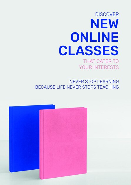 New online classes template psd future technology