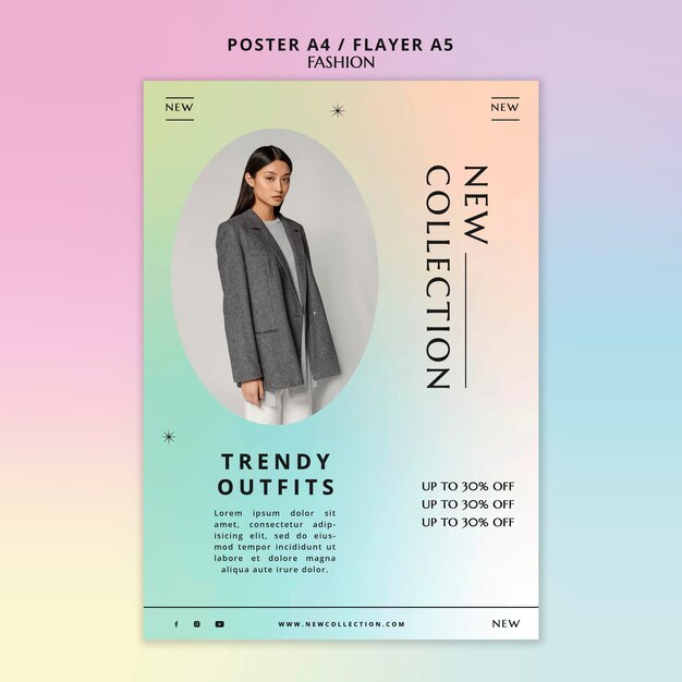 New outfit collection flyer template