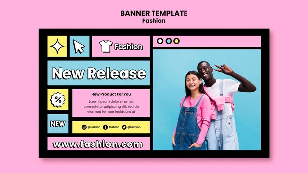 Nuovo modello di banner di vendita di moda di rilascio