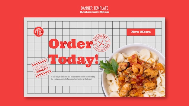 New restaurant menu banner template