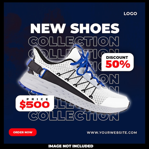 Free PSD new shoes collection social media post template design