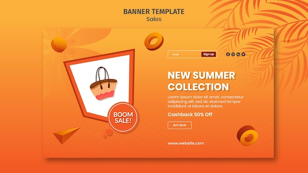 Free PSD new summer collection banner