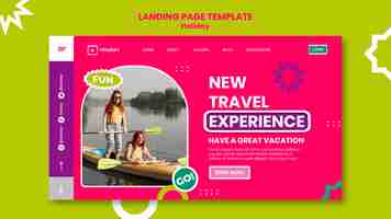 Free PSD new travel experience landing page template
