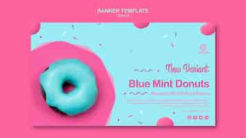 Free PSD new types of doughnuts banner template