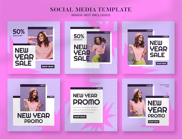 New year 2022 sale social media banner and instagram post template