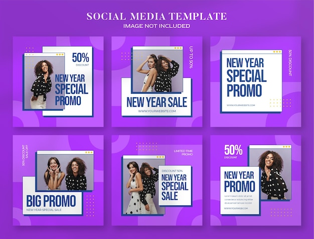 New year 2022 sale social media banner and instagram post template