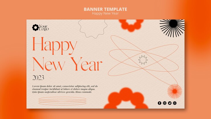 Free PSD new year 2023 banner template
