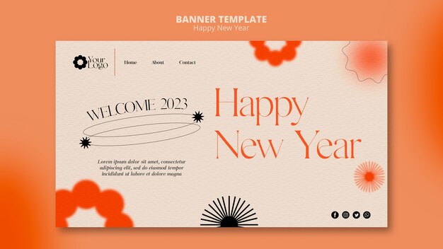 New year 2023 banner template