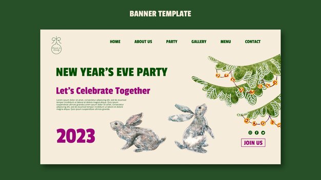 New year 2023 celebration banner template