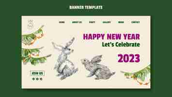 Free PSD new year 2023 celebration banner template