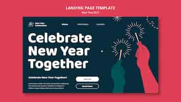 Free PSD new year 2023 celebration landing page