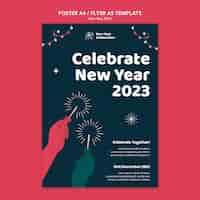 Free PSD new year 2023 celebration poster