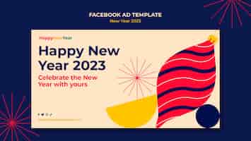 PSD gratuito modello facebook per il nuovo anno 2023