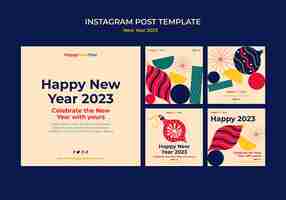 無料PSD 2023年新年instagram投稿テンプレート