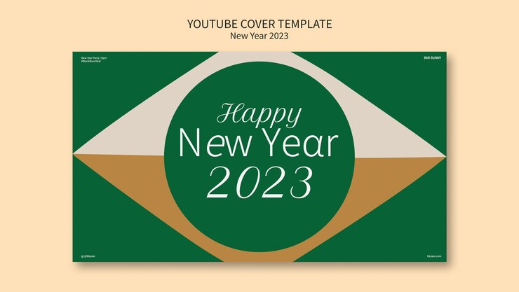 無料PSD 2023年新年youtubeカバーテンプレート