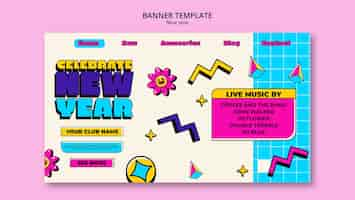 Free PSD new year 2024 celebration landing page