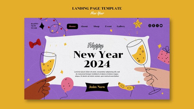 New year 2024 celebration landing page