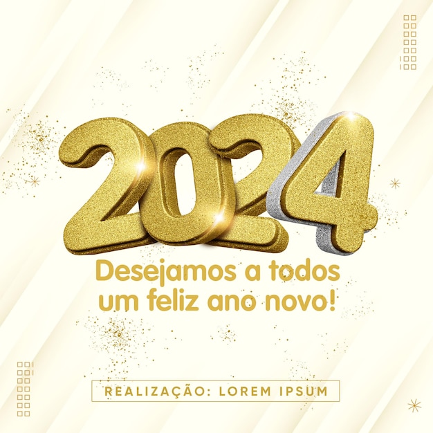 Free PSD new year 2024 feed template