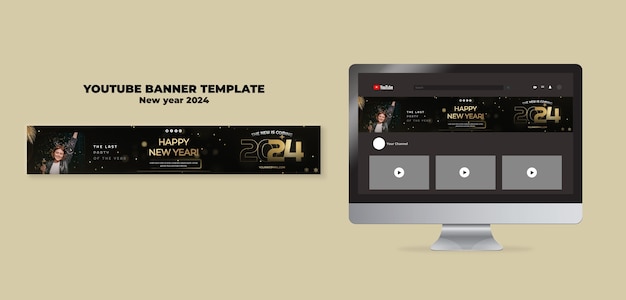 Free PSD new year 2024 template design