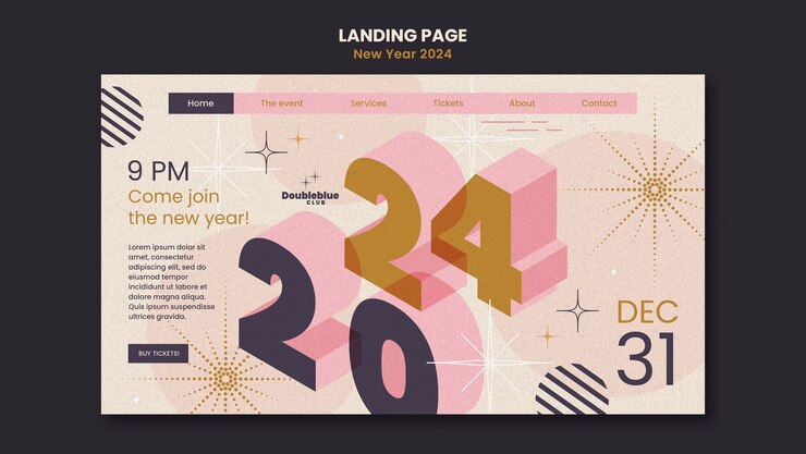 Free PSD new year 2024 template design