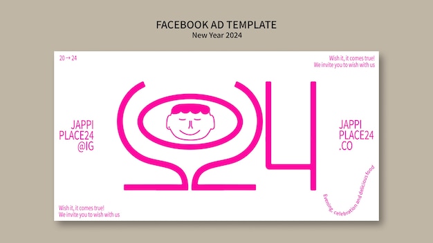 Free PSD new year 2024 template design