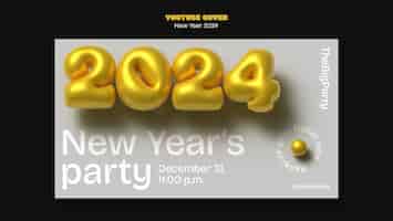 Free PSD new year 2024 template design