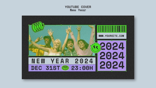 Free PSD new year 2024 template design