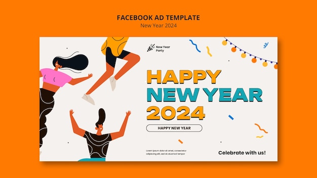 Free PSD new year 2024 template design