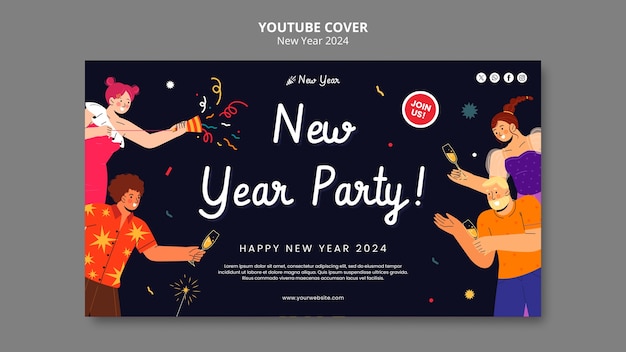 Free PSD new year 2024 template design