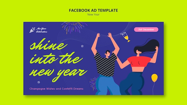 Free PSD new year 2024 template design