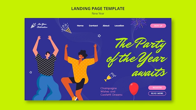 Free PSD new year 2024 template design