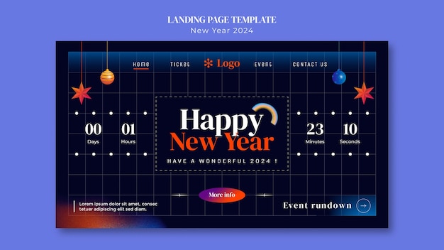 Free PSD new year 2024 template design