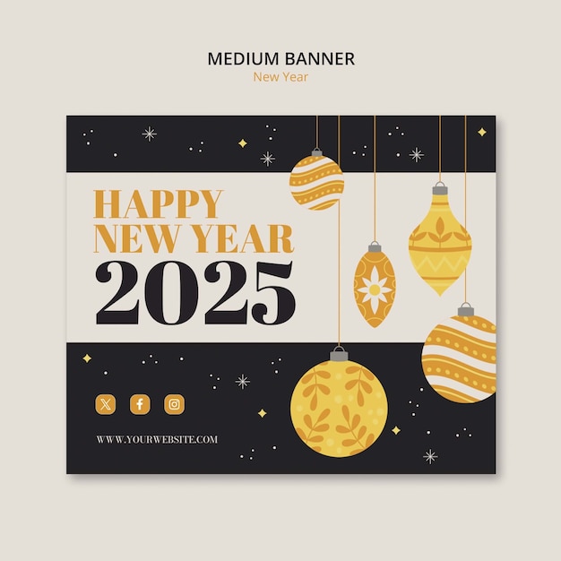 New year 2025 celebration template