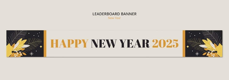 Free PSD new year 2025 celebration template