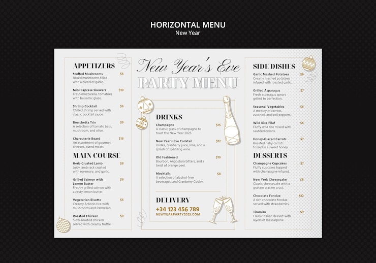 Free PSD new year 2025 celebration template