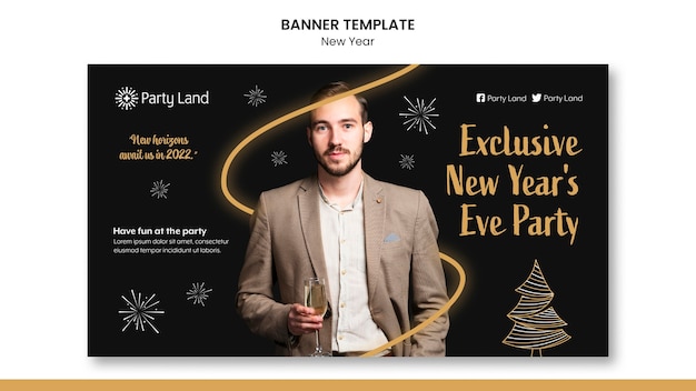 New year banner template design