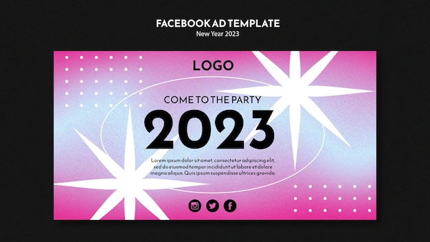 Free PSD new year celebration facebook template