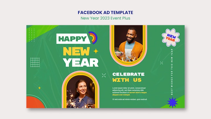 मुफ़्त PSD new year celebration facebook template