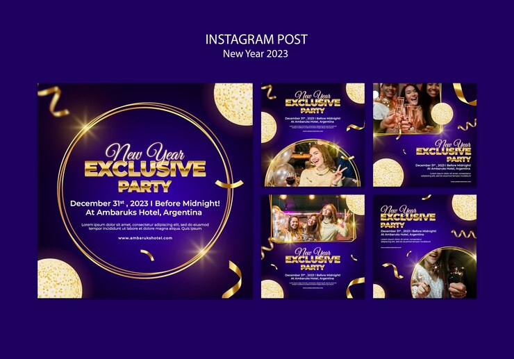 Free PSD new year celebration instagram posts