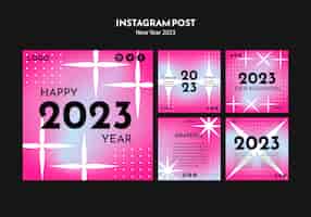 Бесплатный PSD Посты в инстаграм о праздновании нового года