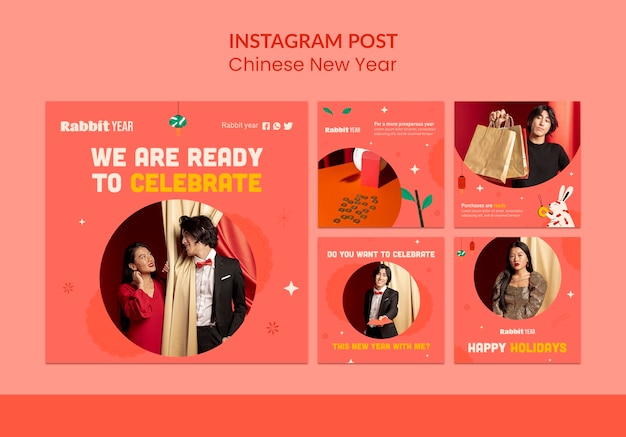 Free PSD new year celebration instagram posts