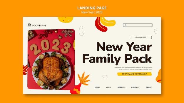 New year celebration landing page template