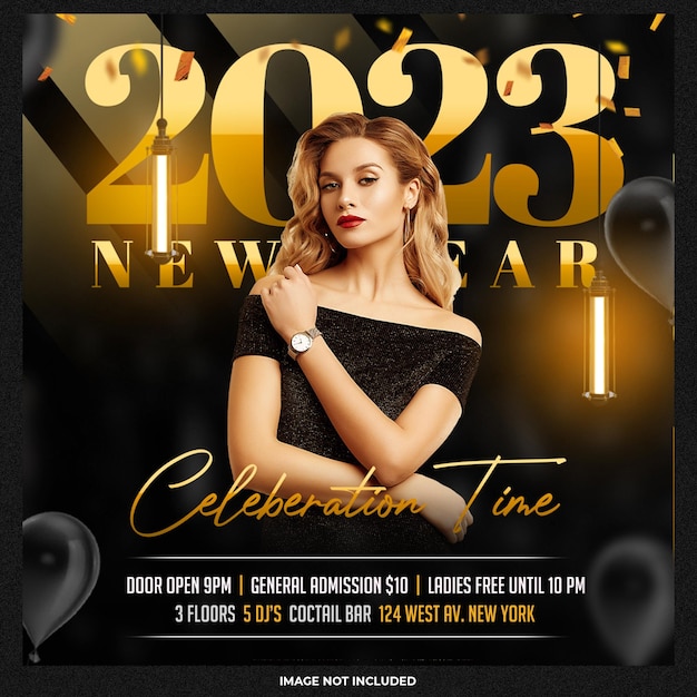 Free PSD new year celebration party pos