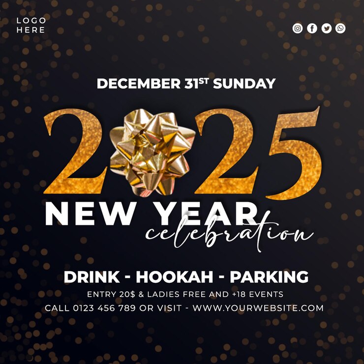 Free PSD new year celebration party post