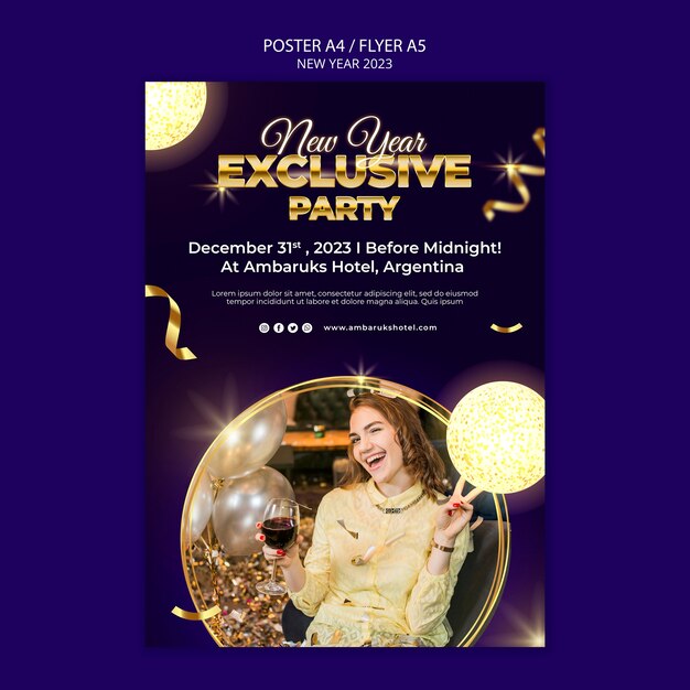 New year celebration poster template